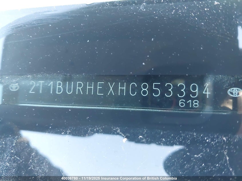 2T1BURHEXHC853394 2017 TOYOTA COROLLA photo no. 9