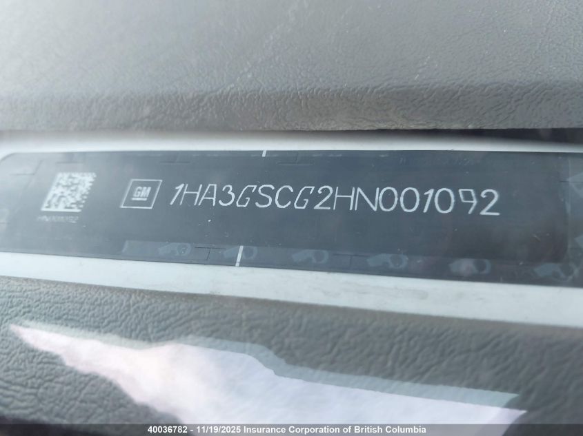 2017 Chevrolet Express G3500 VIN: 1HA3GSCG2HN001092 Lot: 40036782