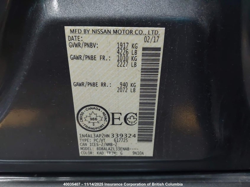 1N4AL3AP2HN339324 2017 NISSAN ALTIMA photo no. 9