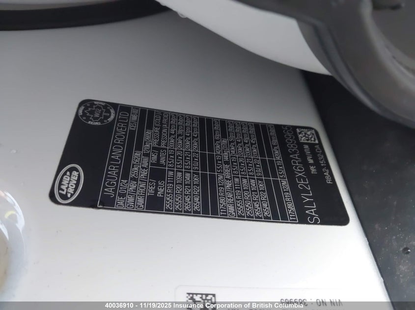 SALYL2EX6RA389965 2024 LAND ROVER RANGE ROVER VELAR photo no. 9