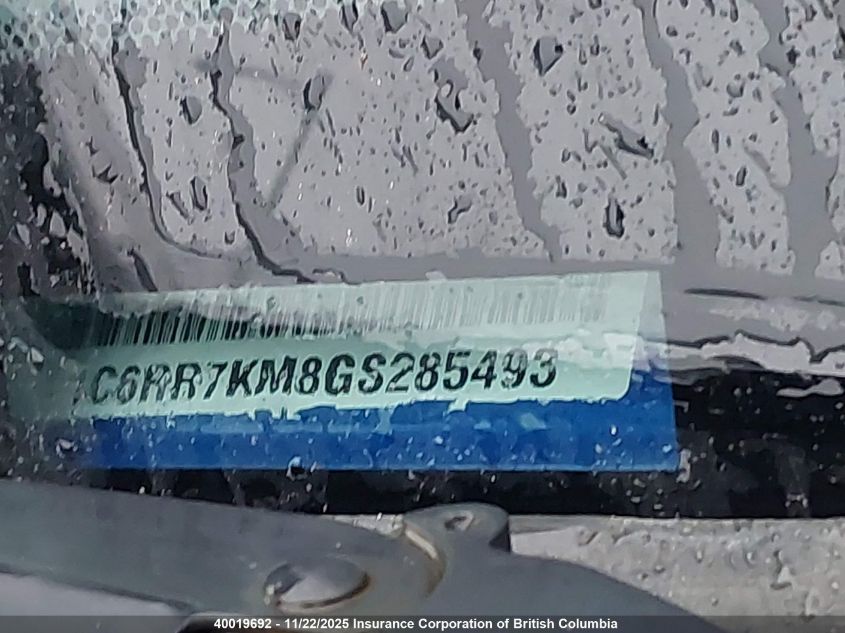 2016 Ram 1500 St VIN: 1C6RR7KM8GS285493 Lot: 40019692