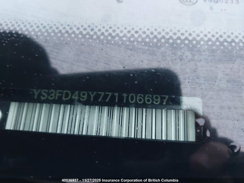 2007 Saab 9-3 2.0T VIN: YS3FD49Y771106697 Lot: 40036937