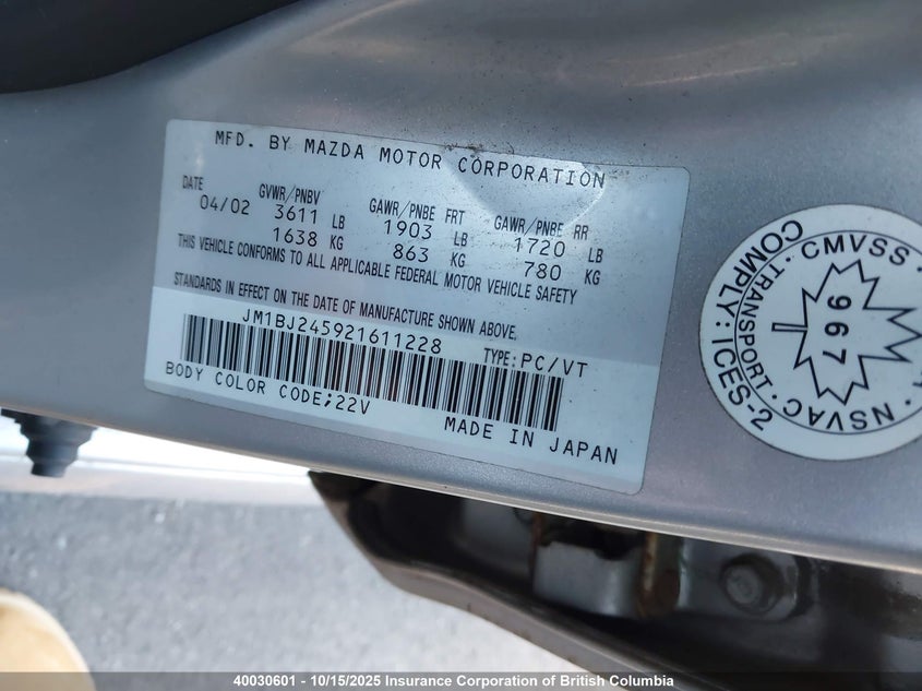 JM1BJ245921611228 2002 MAZDA PROTEGE photo no. 33