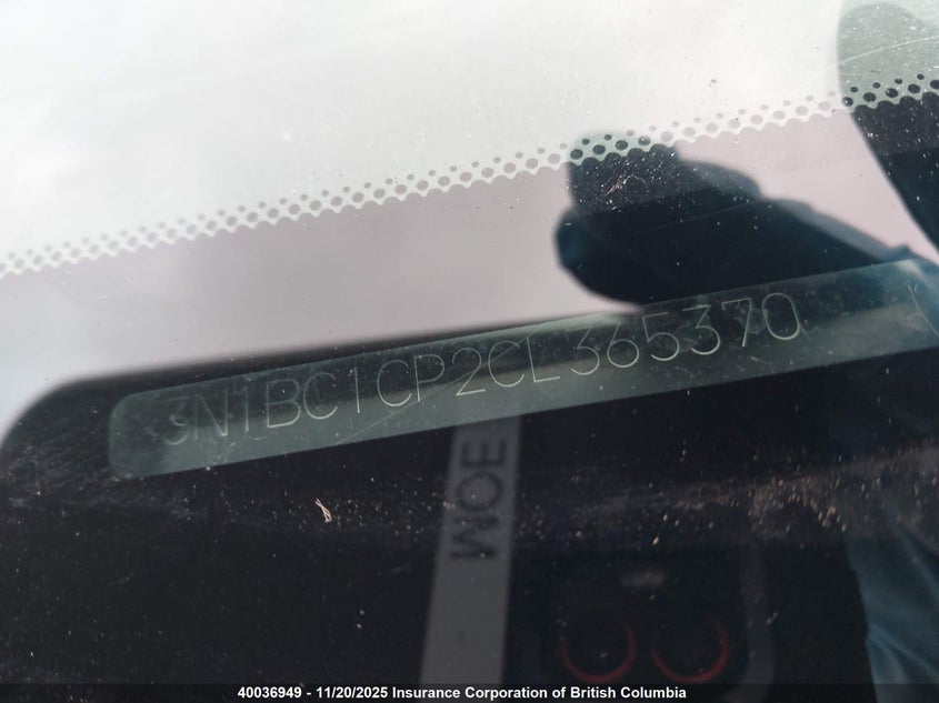 2012 Nissan Versa VIN: 3N1BC1CP2CL365370 Lot: 40036949