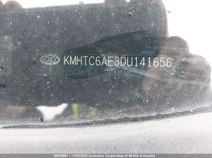 2013 Hyundai Veloster Turbo VIN: KMHTC6AE3DU141656 Lot: 40036961