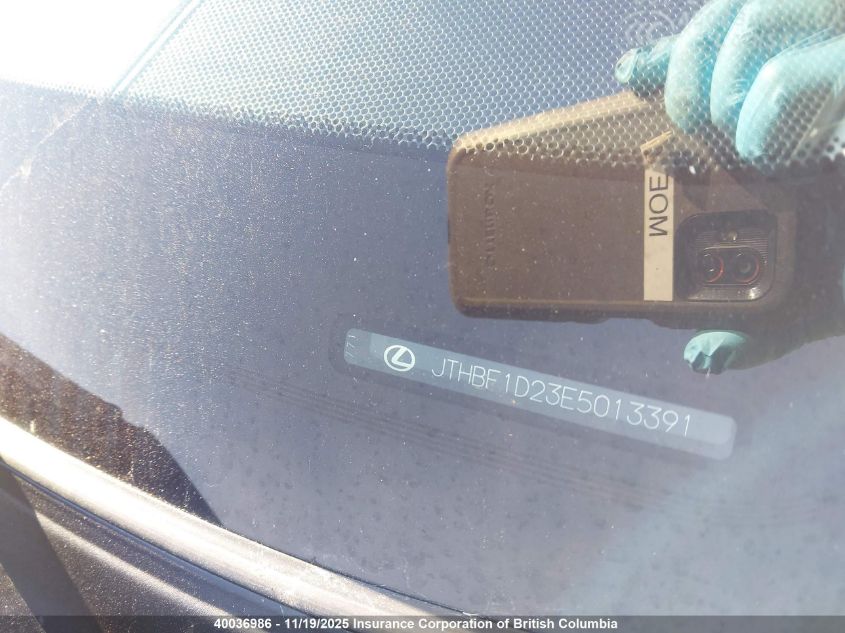 2014 Lexus Is 250 VIN: JTHBF1D23E5013391 Lot: 40036986