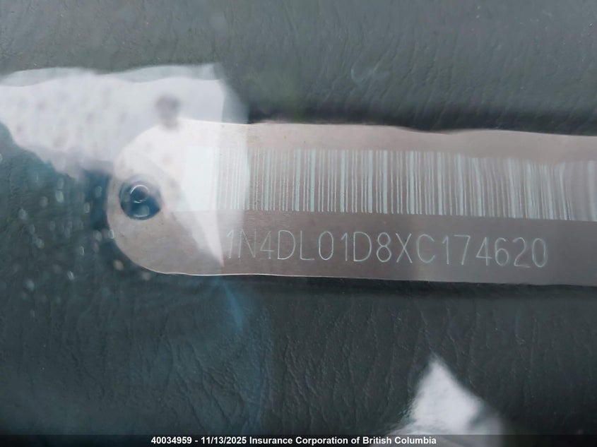 1999 Nissan Altima Xe/Gxe/Se/Gle VIN: 1N4DL01D8XC174620 Lot: 40034959