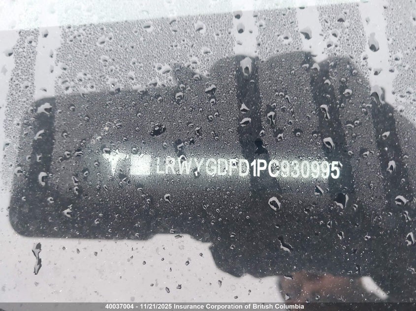 2023 Tesla Model Y VIN: LRWYGDFD1PC930995 Lot: 40037004