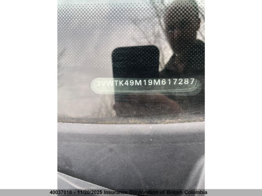 2009 Volkswagen Jetta VIN: 3VWTK49M19M617287 Lot: 40037010