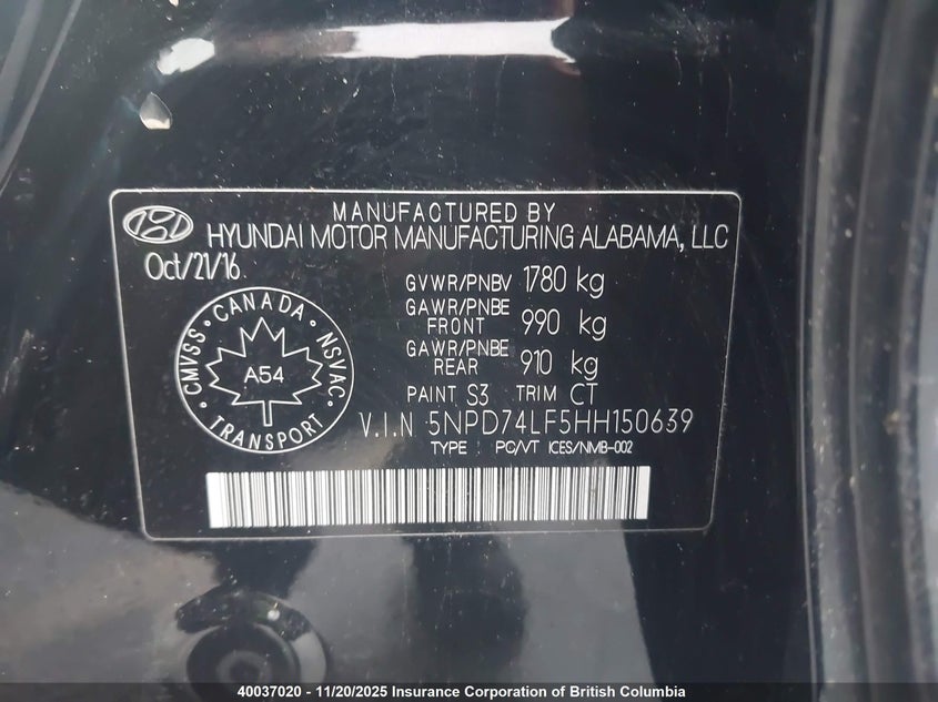 5NPD74LF5HH150639 2017 HYUNDAI ELANTRA photo no. 9