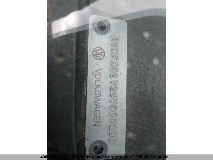 1986 Volkswagen Golf VIN: 1VWFA0172GV007190 Lot: 40037043