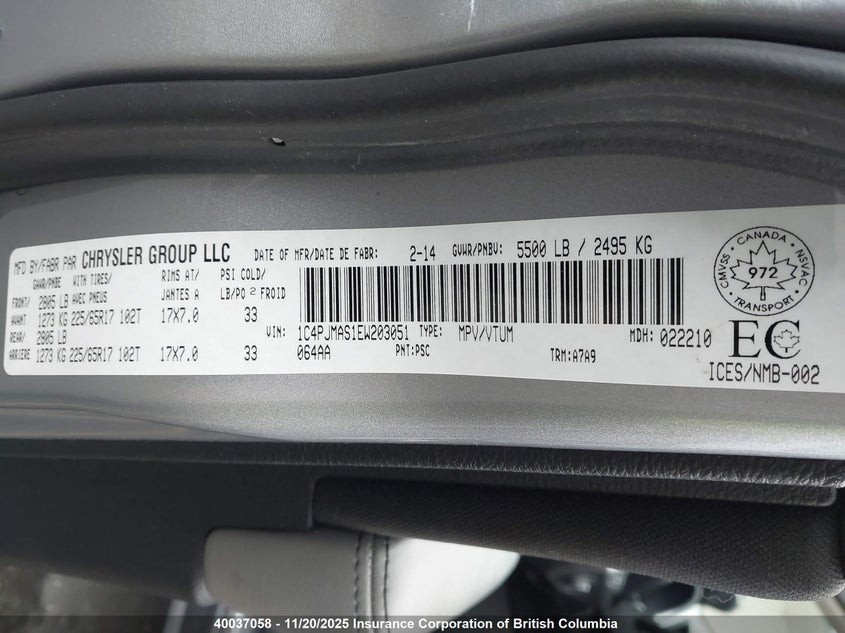 1C4PJMAS1EW203051 2014 JEEP CHEROKEE photo no. 18