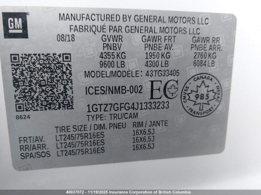 1GTZ7GFG4J1333233 2018 GMC SAVANA photo no. 9