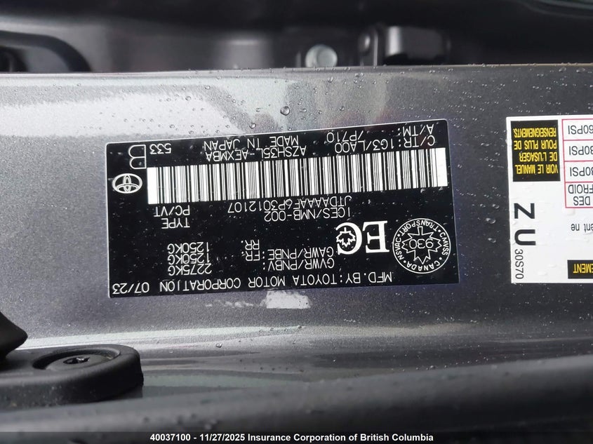 2023 Toyota Crown Xle/Limited VIN: JTDAAAAF6P3012107 Lot: 40037100