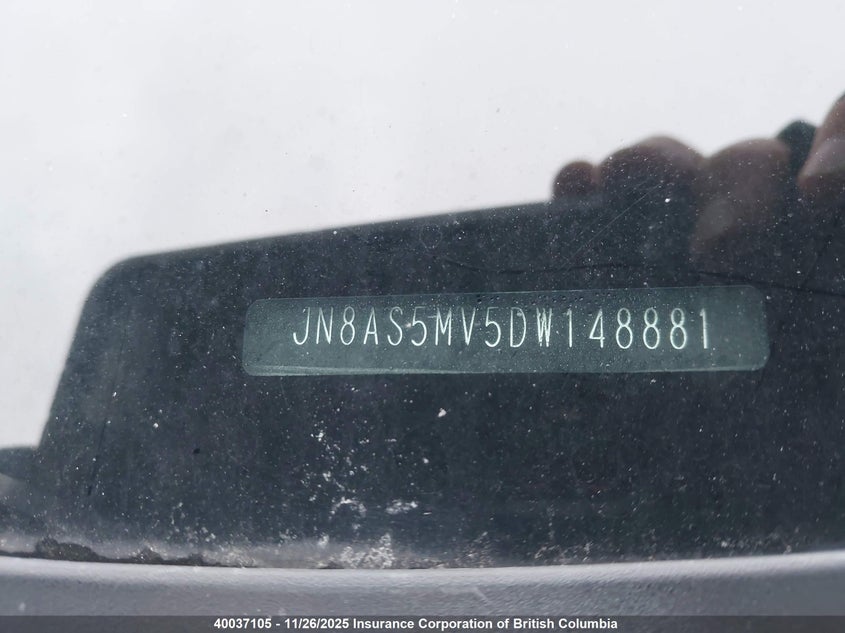 2013 Nissan Rogue VIN: JN8AS5MV5DW148881 Lot: 40037105