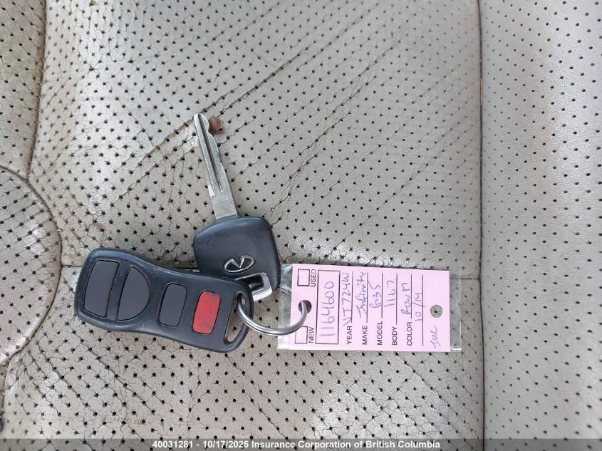 2004 Infiniti G35 VIN: JNKCV54E64M814815 Lot: 40031281