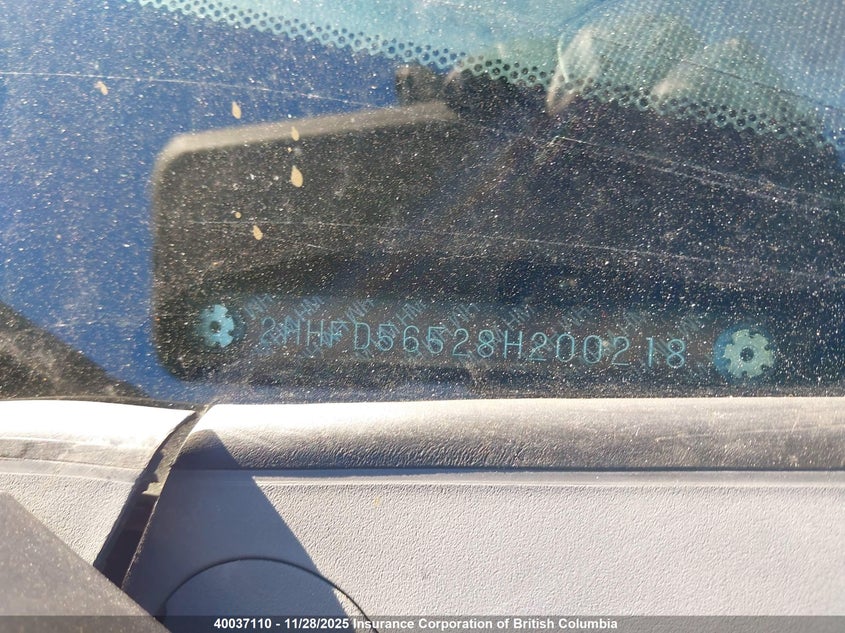 2008 Acura Csx VIN: 2HHFD56528H200218 Lot: 40037110