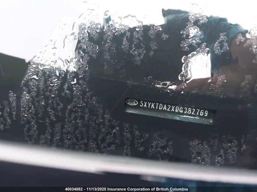 2013 Kia Sorento Lx VIN: 5XYKTDA2XDG382769 Lot: 40034882