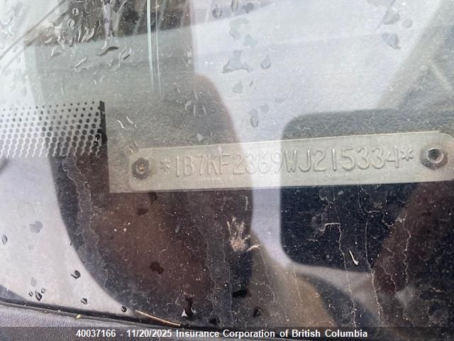 1998 Dodge Ram 2500 VIN: 1B7KF2369WJ215334 Lot: 40037166