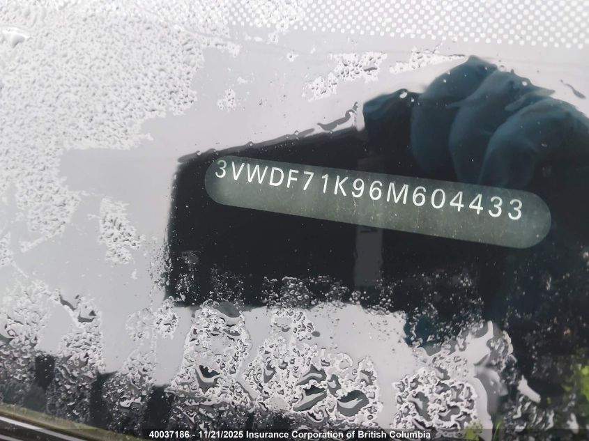 2006 Volkswagen Jetta VIN: 3VWDF71K96M604433 Lot: 40037186
