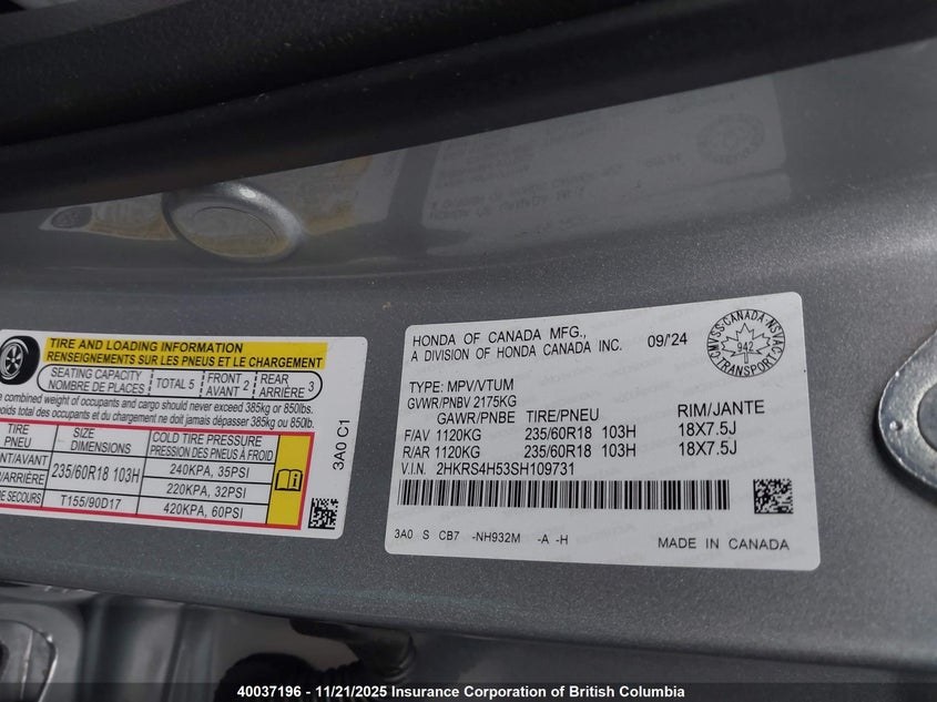 2HKRS4H53SH109731 2025 HONDA CR-V photo no. 9