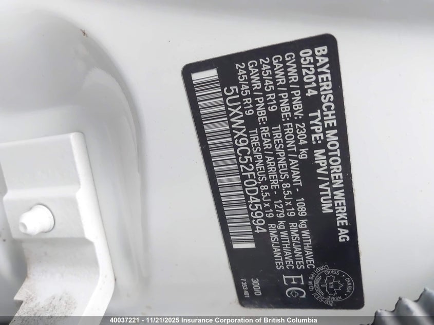 5UXWX9C52F0D45994 2015 BMW X3 photo no. 9