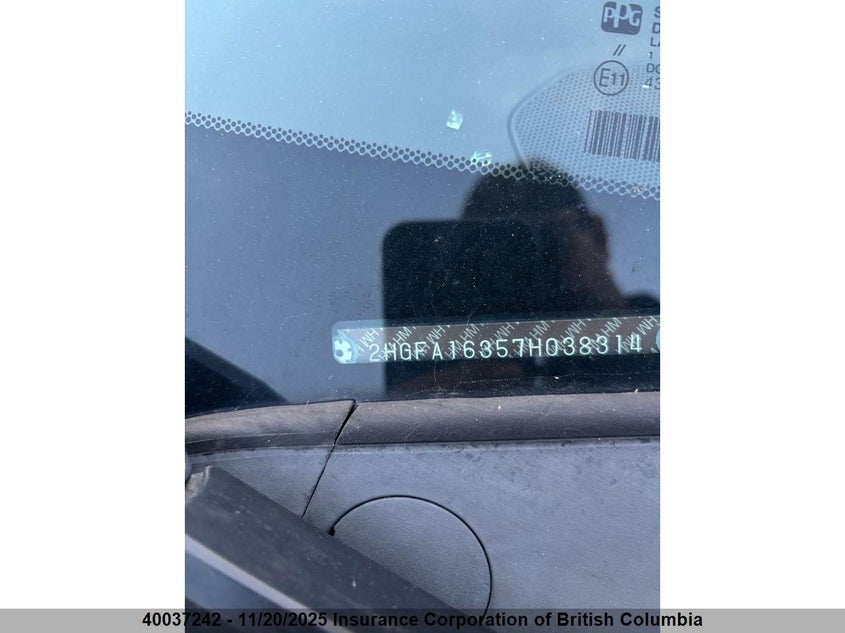 2007 Honda Civic VIN: 2HGFA16357H038314 Lot: 40037242