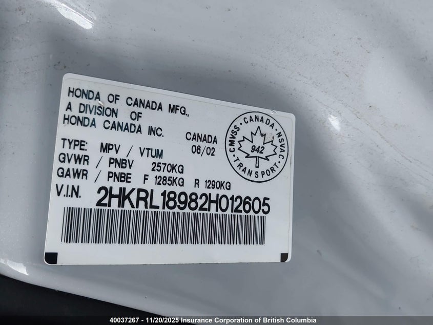 2HKRL18982H012605 2002 HONDA ODYSSEY photo no. 9