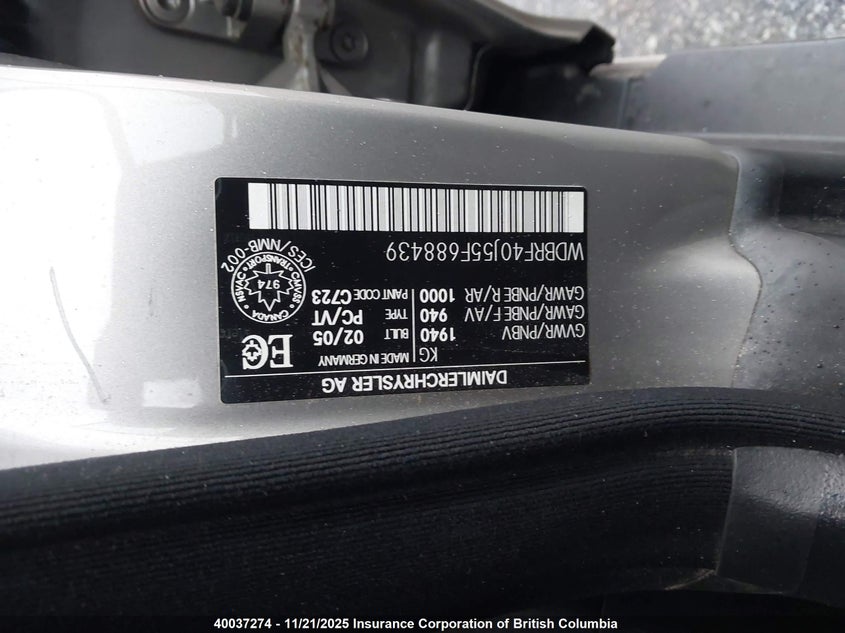 WDBRF40J55F688439 2005 MERCEDES-BENZ  photo no. 9