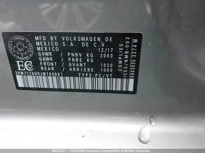 3VW117AU0JM760887 2018 VOLKSWAGEN GOLF photo no. 9