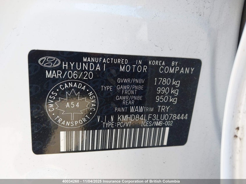 KMHD84LF3LU078444 2020 HYUNDAI ELANTRA photo no. 9