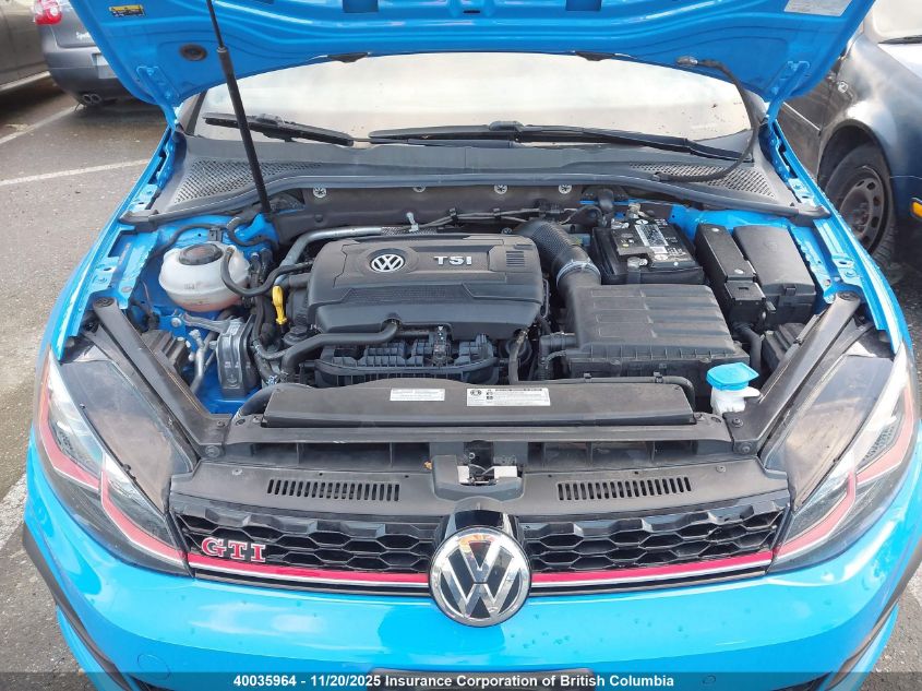 2019 Volkswagen Gti S/Se/Autobahn/Rabbit Edition VIN: 3VW5T7AU6KM007698 Lot: 40035964