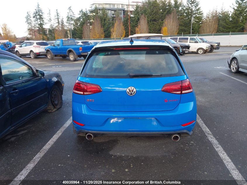 2019 Volkswagen Gti S/Se/Autobahn/Rabbit Edition VIN: 3VW5T7AU6KM007698 Lot: 40035964