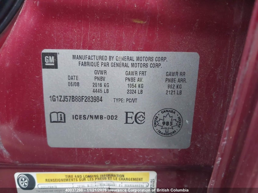 1G1ZJ57B88F283984 2008 CHEVROLET MALIBU photo no. 9