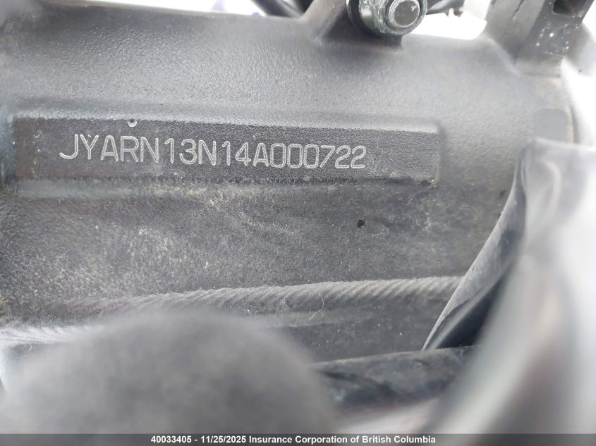 2004 Yamaha Yzfr1 VIN: JYARN13N14A000722 Lot: 40033405