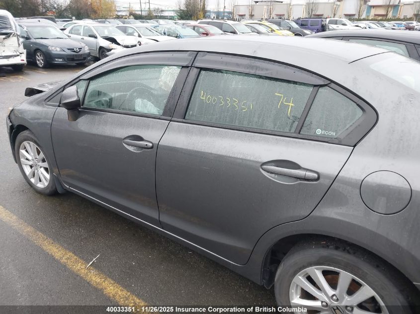 2012 Honda Civic Lx VIN: 2HGFB2F58CH110735 Lot: 40033351