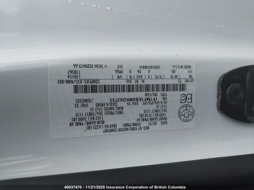 1FTMF1EB0MKD63733 2021 FORD F-150 photo no. 9