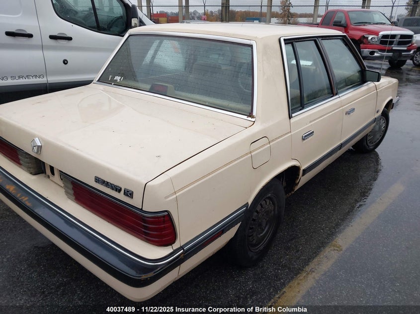 1P3BP36K8GC188676 1986 PLYMOUTH RELIANT photo no. 4