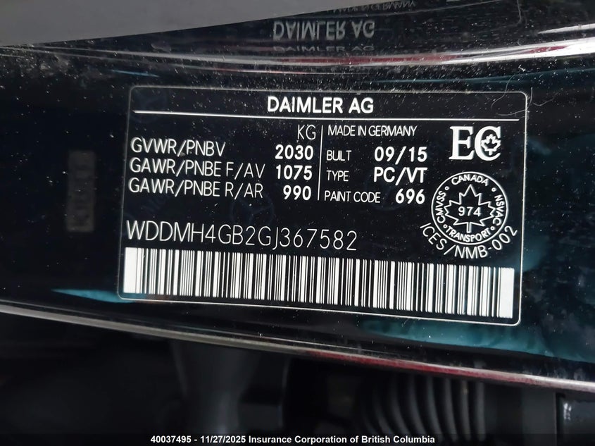 WDDMH4GB2GJ367582 2016 MERCEDES-BENZ  photo no. 9