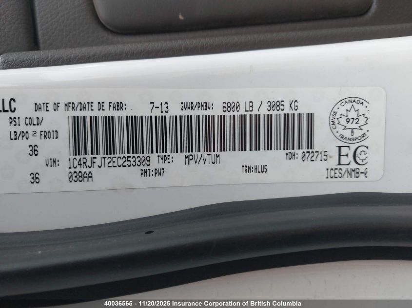 2014 Jeep Grand Cherokee Summit VIN: 1C4RJFJT2EC253309 Lot: 40036565