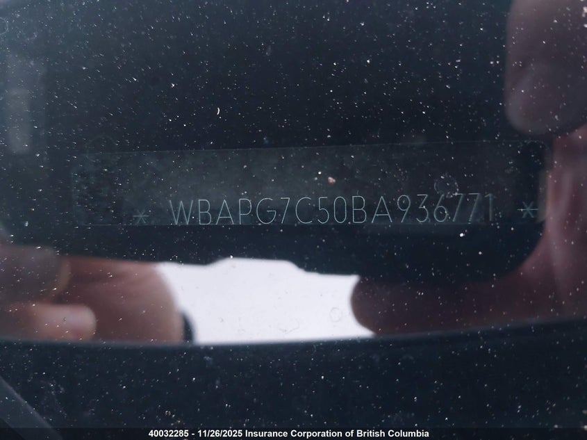 2011 BMW 323 I VIN: WBAPG7C50BA936771 Lot: 40032285