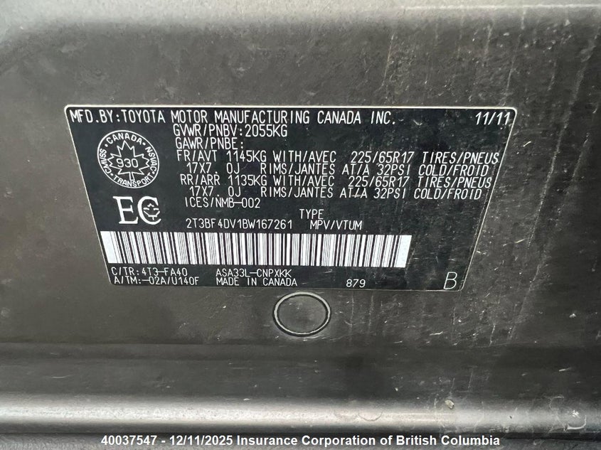 2T3BF4DV1BW167261 2011 TOYOTA RAV 4 photo no. 5
