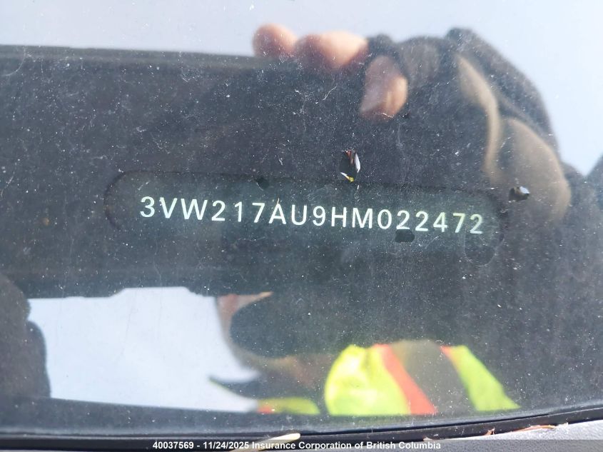 2017 Volkswagen Golf VIN: 3VW217AU9HM022472 Lot: 40037569