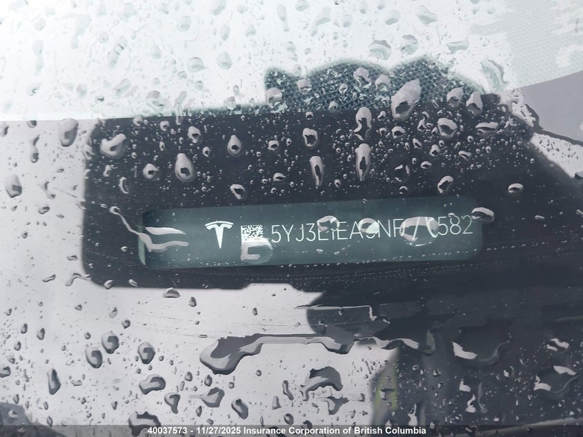 2022 Tesla Model 3 VIN: 5YJ3E1EA6NF176582 Lot: 40037573
