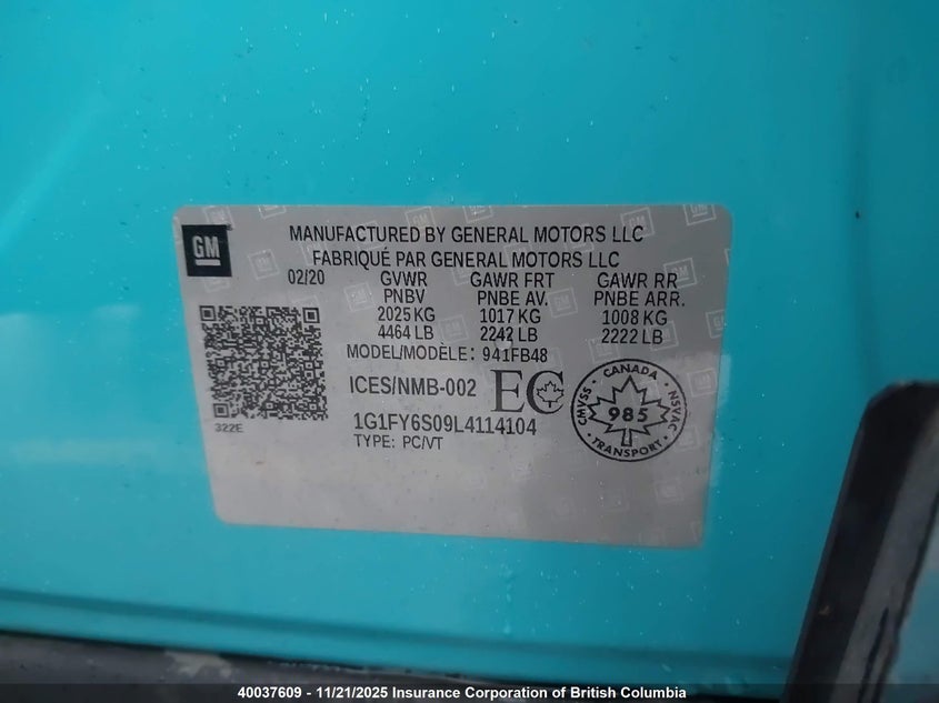 1G1FY6S09L4114104 2020 CHEVROLET BOLT EUV photo no. 9