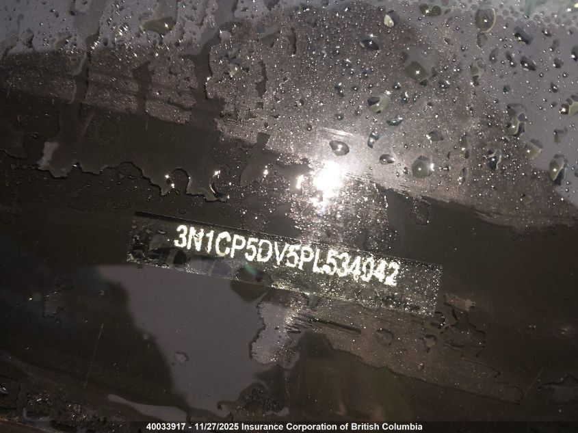 2023 Nissan Kicks Sr VIN: 3N1CP5DV5PL534042 Lot: 40033917