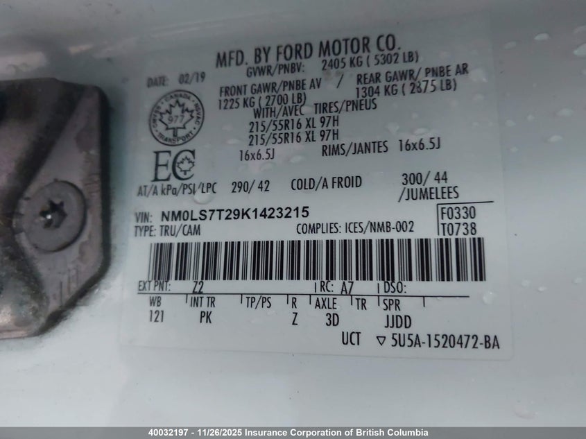 NM0LS7T29K1423215 2019 FORD TRANSIT photo no. 9
