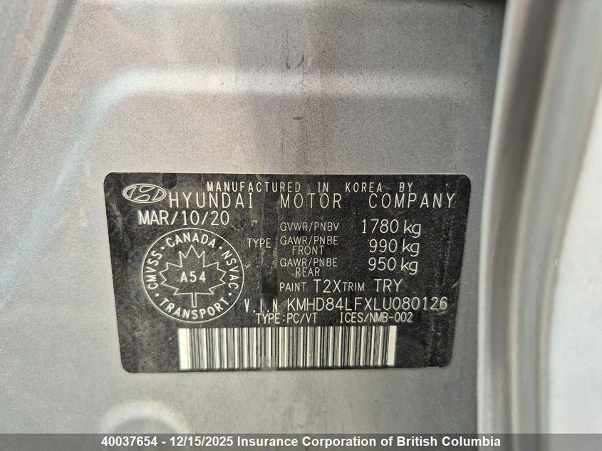 KMHD84LFXLU080126 2020 HYUNDAI ELANTRA photo no. 8