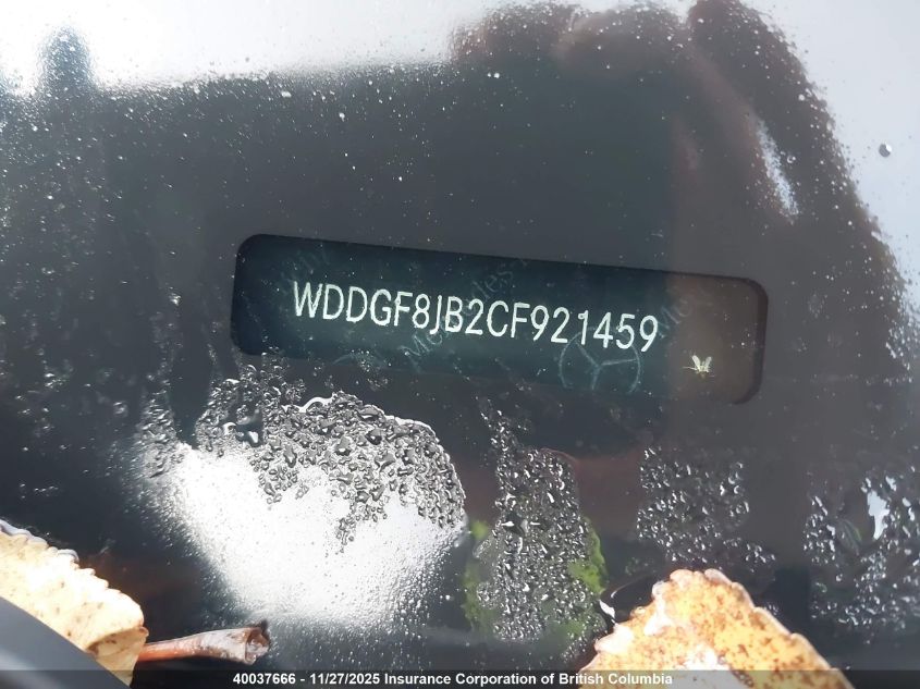 2012 Mercedes-Benz C 350 4Matic VIN: WDDGF8JB2CF921459 Lot: 40037666