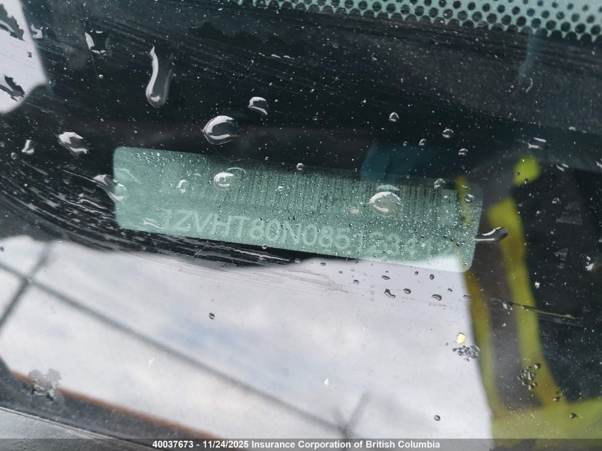 2008 Ford Mustang VIN: 1ZVHT80N085123412 Lot: 40037673